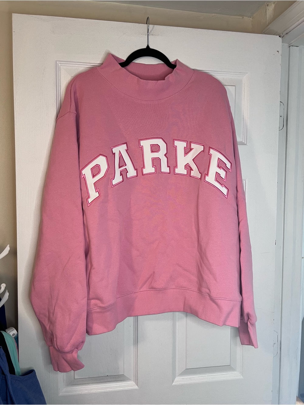 #799 NIB PARKE Summerland Varsity Mockneck Conch White L/XL